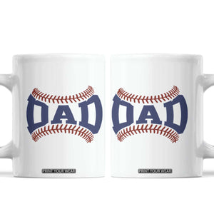 Proud Baseball Dad Coffee Mug Game Day Gift For Him TS12 White Print Your Wear