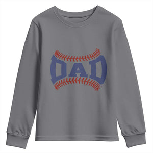 Proud Baseball Dad Youth Sweatshirt Game Day Gift For Him TS12 Charcoal Print Your Wear