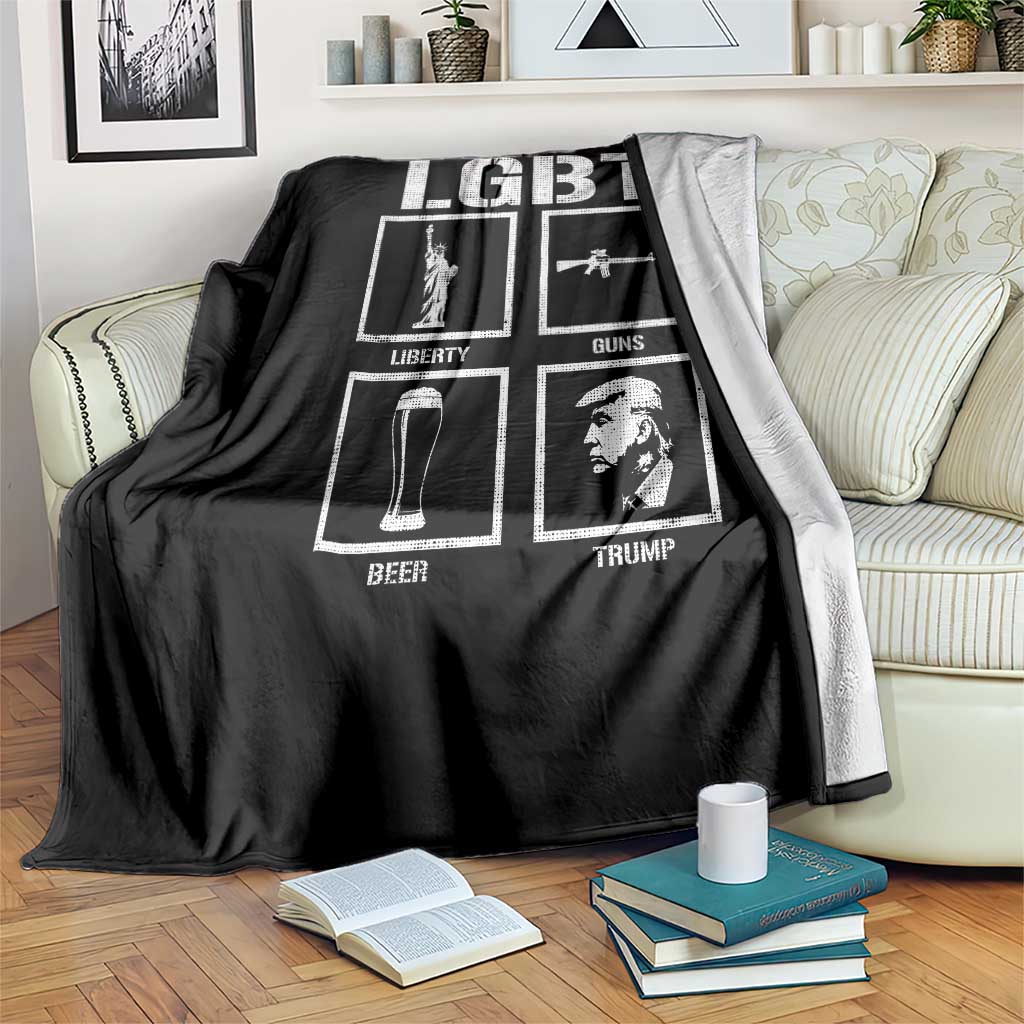 I Support LGBT Liberty Guns Beer Trump Throw Blanket Funny Patriotic Parody Graphic TS12 Print Your Wear