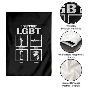 I Support LGBT Liberty Guns Beer Trump Garden Flag Funny Patriotic Parody Graphic
