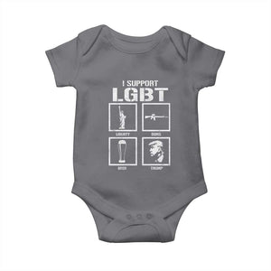 I Support LGBT Liberty Guns Beer Trump Baby Onesie Funny Patriotic Parody Graphic