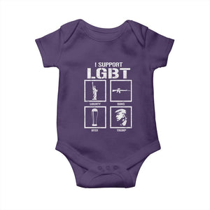 I Support LGBT Liberty Guns Beer Trump Baby Onesie Funny Patriotic Parody Graphic