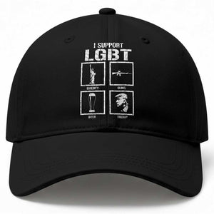 I Support LGBT Liberty Guns Beer Trump Baseball Cap Funny Patriotic Parody Graphic TS12 Print Your Wear