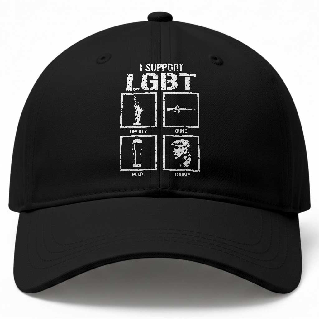 I Support LGBT Liberty Guns Beer Trump Baseball Cap Funny Patriotic Parody Graphic TS12 Print Your Wear