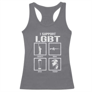 I Support LGBT Liberty Guns Beer Trump Racerback Tank Top Funny Patriotic Parody Graphic TS12 Charcoal Print Your Wear