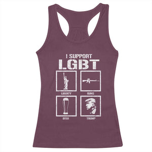 I Support LGBT Liberty Guns Beer Trump Racerback Tank Top Funny Patriotic Parody Graphic TS12 Maroon Print Your Wear