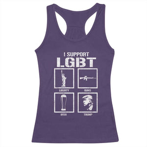 I Support LGBT Liberty Guns Beer Trump Racerback Tank Top Funny Patriotic Parody Graphic TS12 Purple Print Your Wear