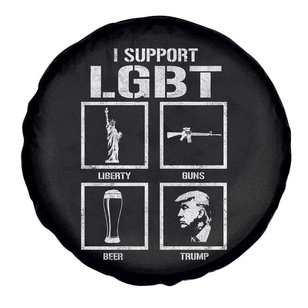 I Support LGBT Liberty Guns Beer Trump Spare Tire Cover Funny Patriotic Parody Graphic TS12 Print Your Wear