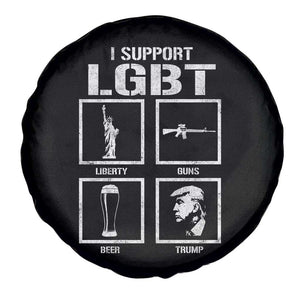 I Support LGBT Liberty Guns Beer Trump Spare Tire Cover Funny Patriotic Parody Graphic TS12 Print Your Wear
