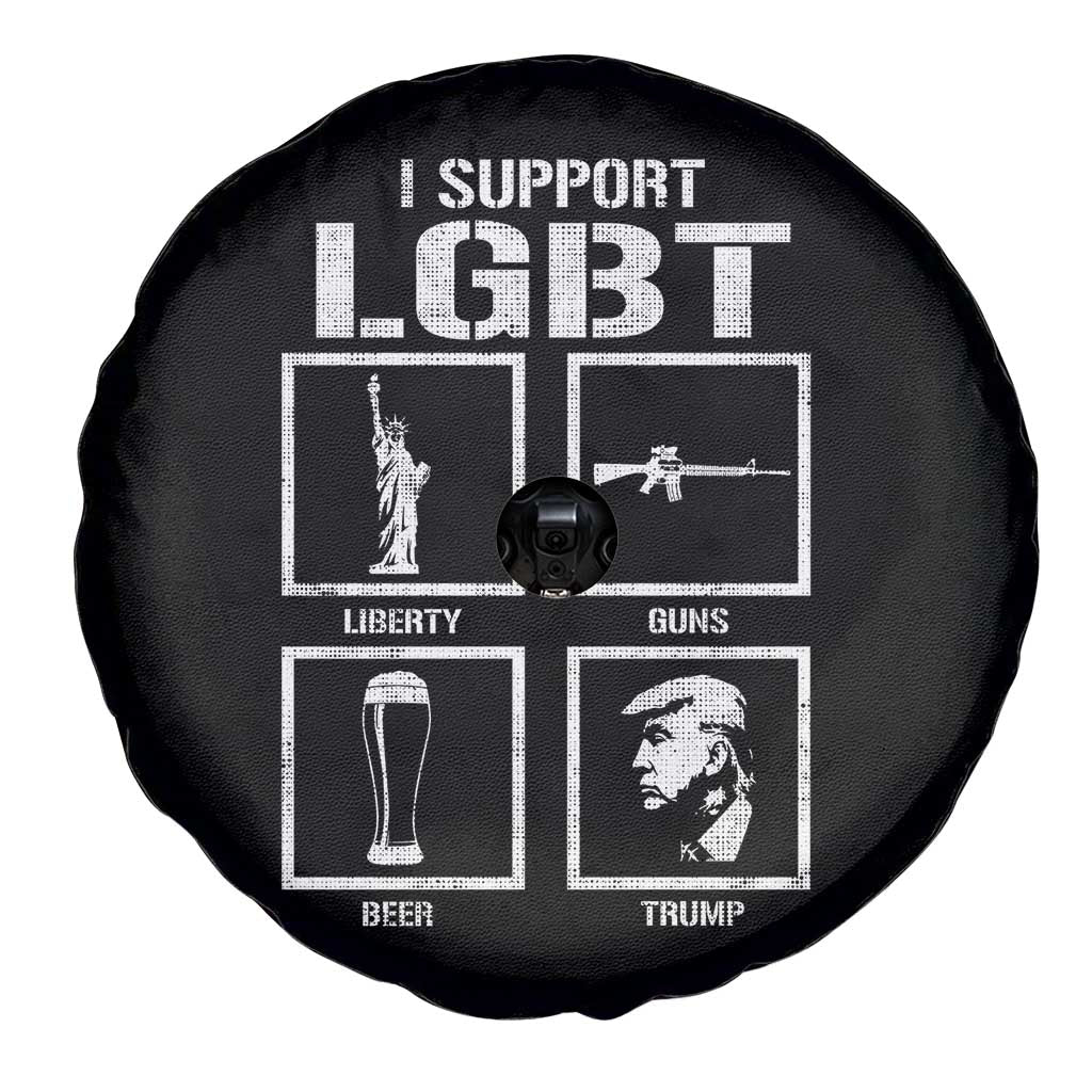 I Support LGBT Liberty Guns Beer Trump Spare Tire Cover Funny Patriotic Parody Graphic TS12 Print Your Wear