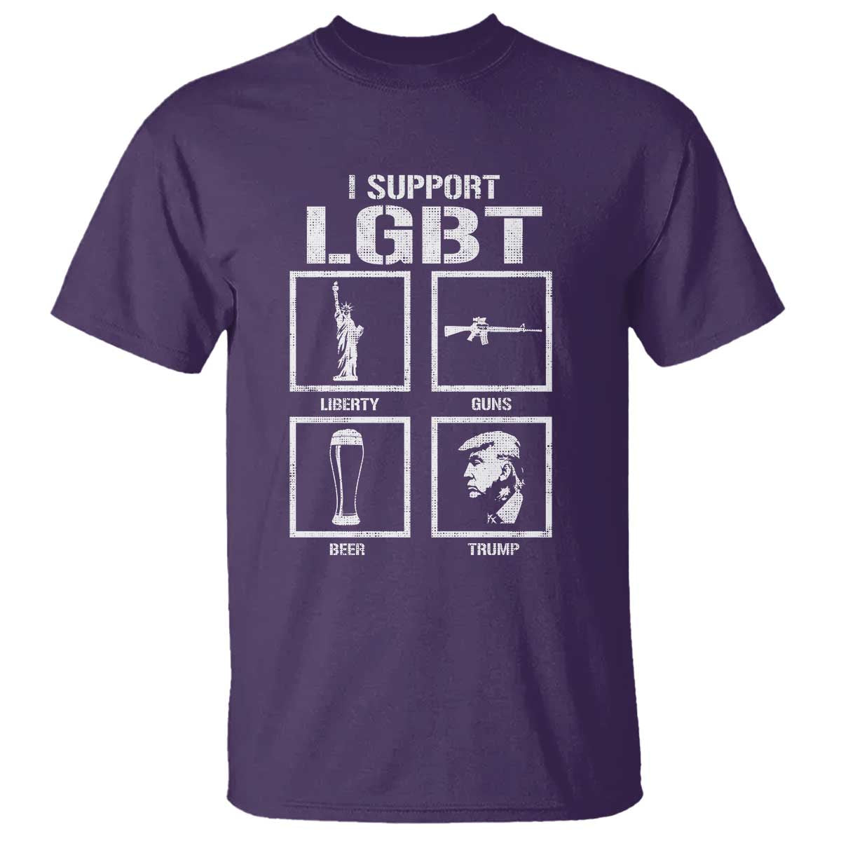 I Support LGBT Liberty Guns Beer Trump T Shirt Funny Patriotic Parody Graphic TS12 Purple Print Your Wear