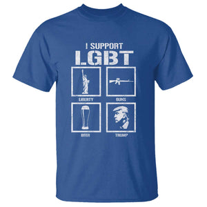 I Support LGBT Liberty Guns Beer Trump T Shirt Funny Patriotic Parody Graphic TS12 Royal Blue Print Your Wear