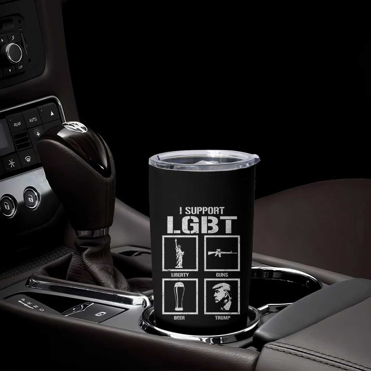 I Support LGBT Liberty Guns Beer Trump Tumbler Cup Funny Patriotic Parody Graphic TS12 Print Your Wear