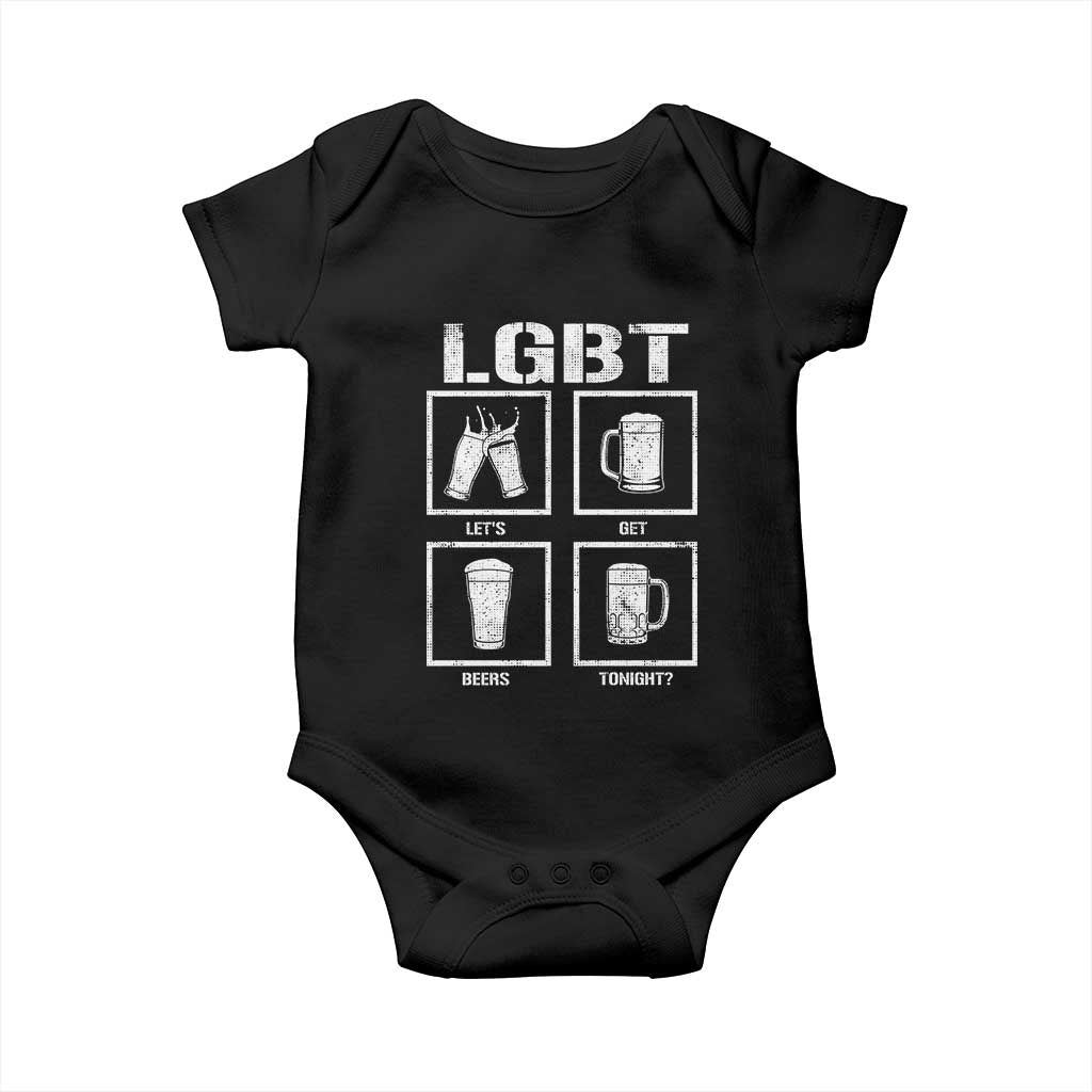 LGBT Let's Get Beers Tonight Baby Onesie Funny Beer Drinking TS12 Black Print Your Wear