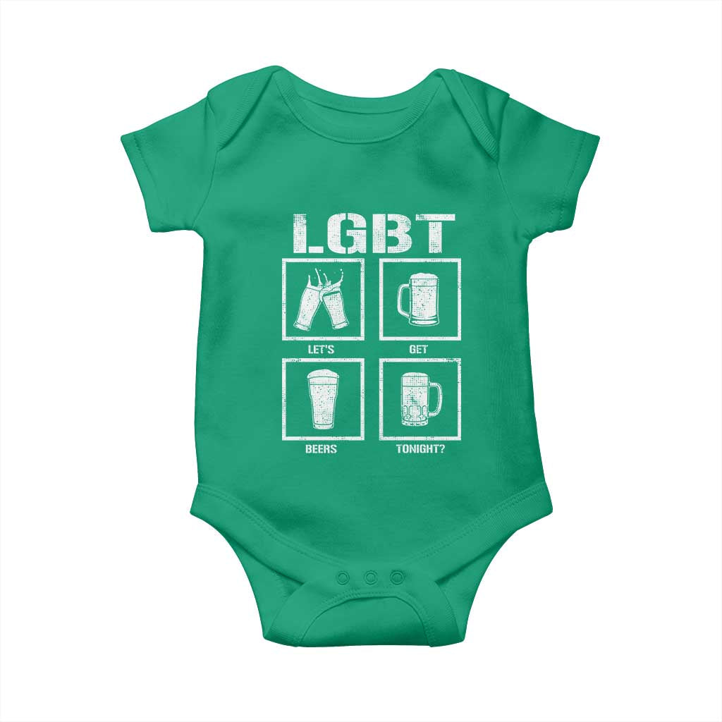 LGBT Let's Get Beers Tonight Baby Onesie Funny Beer Drinking TS12 Irish Green Print Your Wear