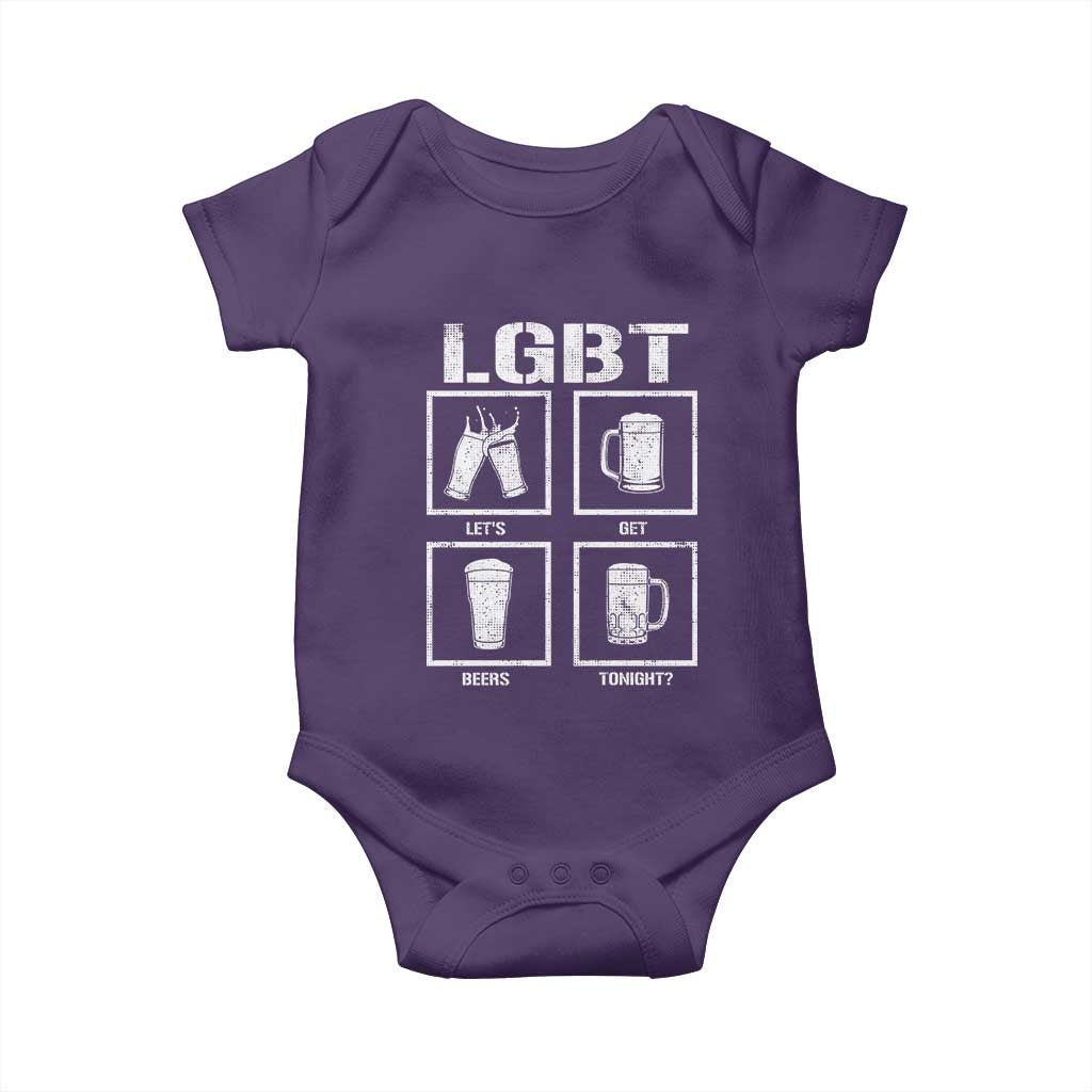 LGBT Let's Get Beers Tonight Baby Onesie Funny Beer Drinking TS12 Purple Print Your Wear