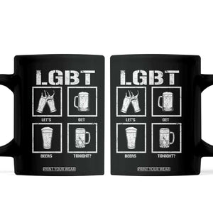 LGBT Let's Get Beers Tonight Coffee Mug Funny Beer Drinking TS12 Black Print Your Wear
