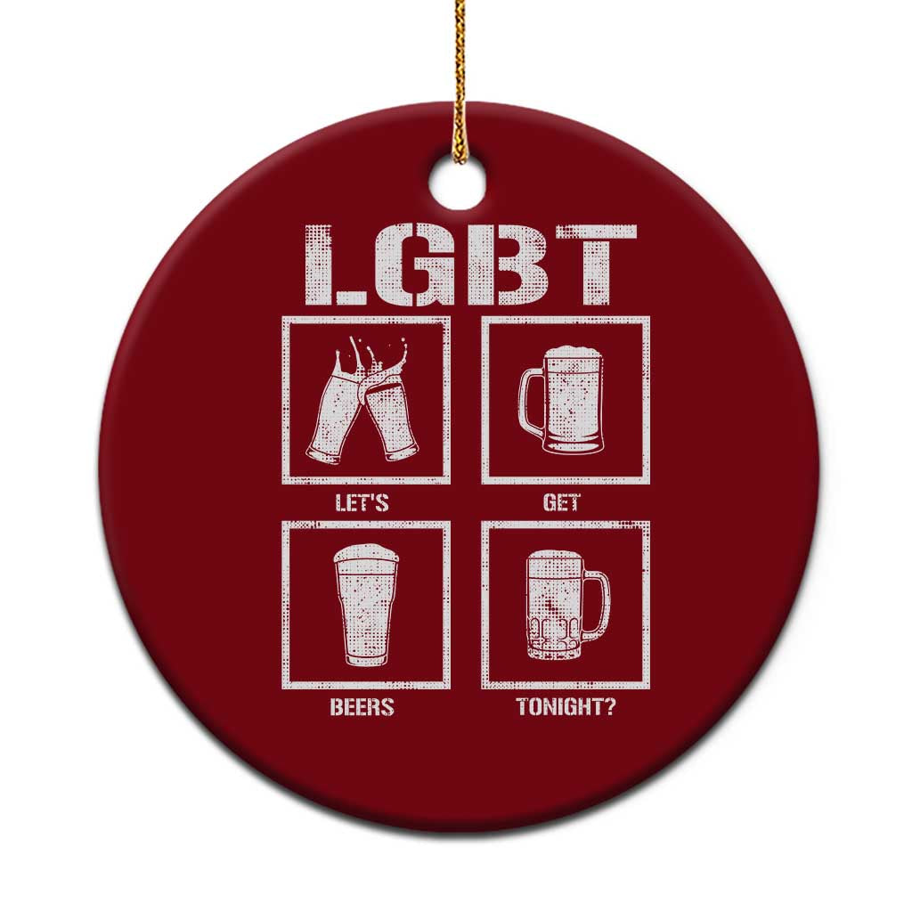 LGBT Let's Get Beers Tonight Ceramic Ornament Funny Beer Drinking TS12 1pc Red Print Your Wear
