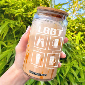 LGBT Let's Get Beers Tonight Glass Can Funny Beer Drinking TS12 Black Print Your Wear