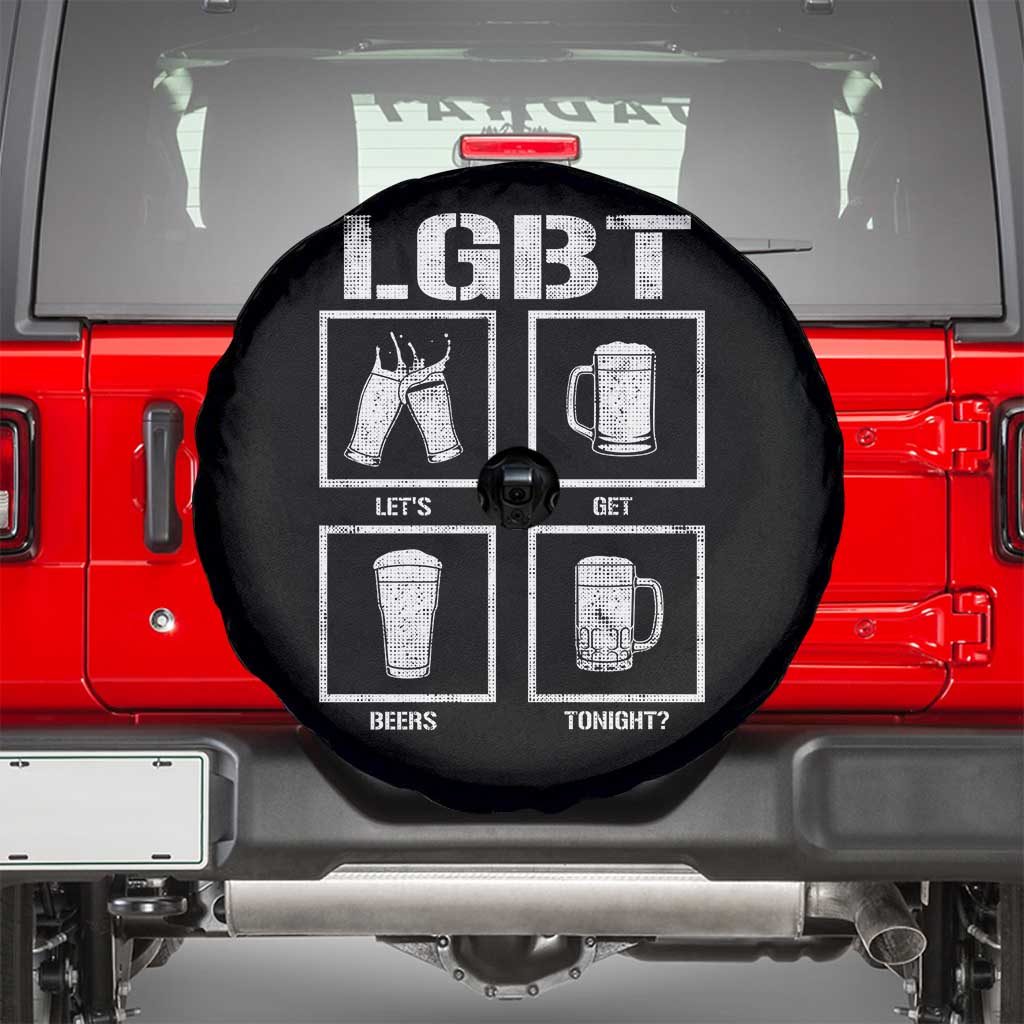 LGBT Let's Get Beers Tonight Spare Tire Cover Funny Beer Drinking TS12 Black Print Your Wear