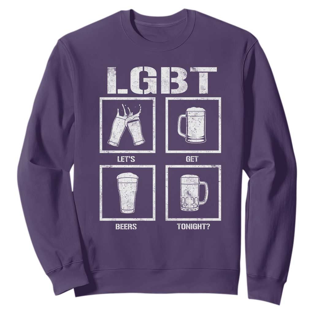 LGBT Let's Get Beers Tonight Sweatshirt Funny Beer Drinking TS12 Purple Print Your Wear