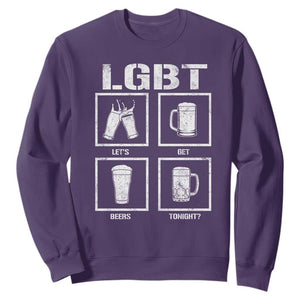 LGBT Let's Get Beers Tonight Sweatshirt Funny Beer Drinking TS12 Purple Print Your Wear