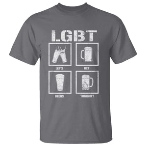 LGBT Let's Get Beers Tonight T Shirt Funny Beer Drinking TS12 Charcoal Print Your Wear