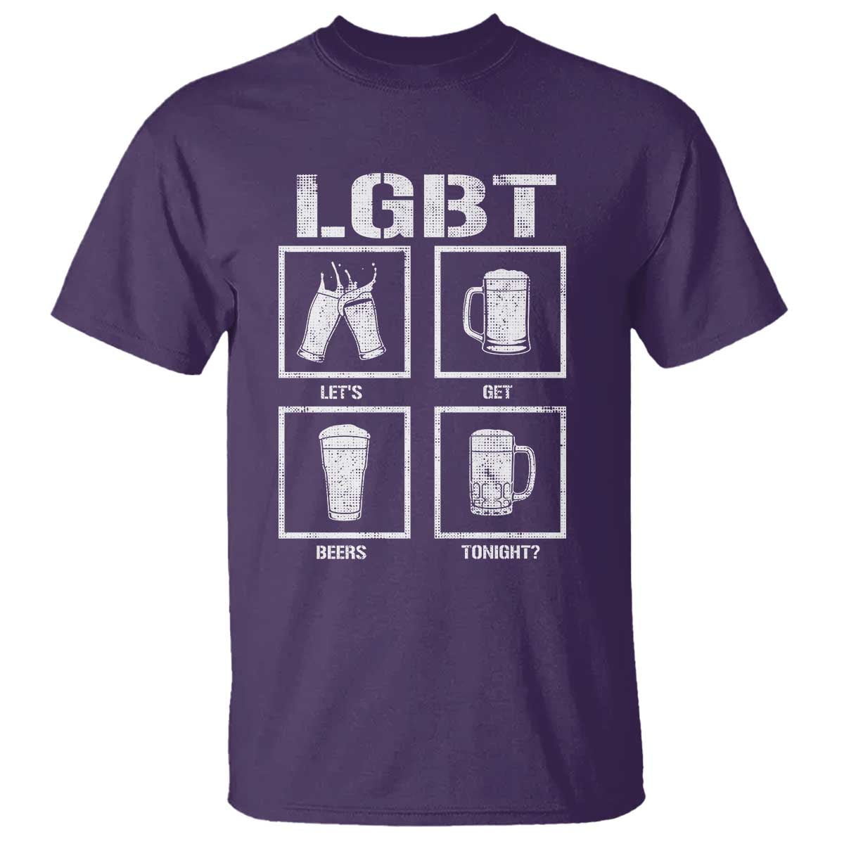 LGBT Let's Get Beers Tonight T Shirt Funny Beer Drinking TS12 Purple Print Your Wear