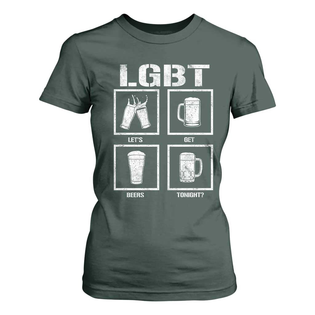 LGBT Let's Get Beers Tonight T Shirt For Women Funny Beer Drinking