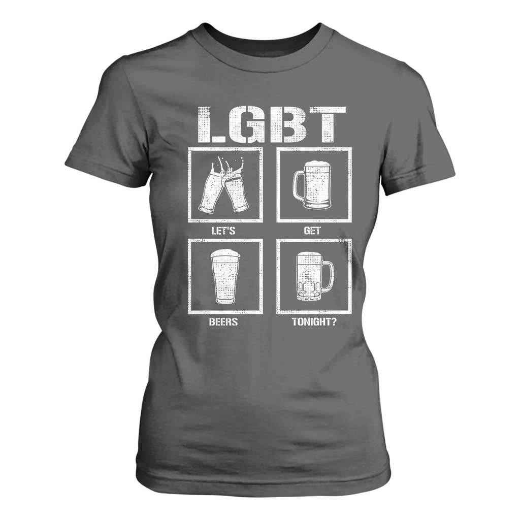 LGBT Let's Get Beers Tonight T Shirt For Women Funny Beer Drinking