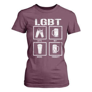 LGBT Let's Get Beers Tonight T Shirt For Women Funny Beer Drinking