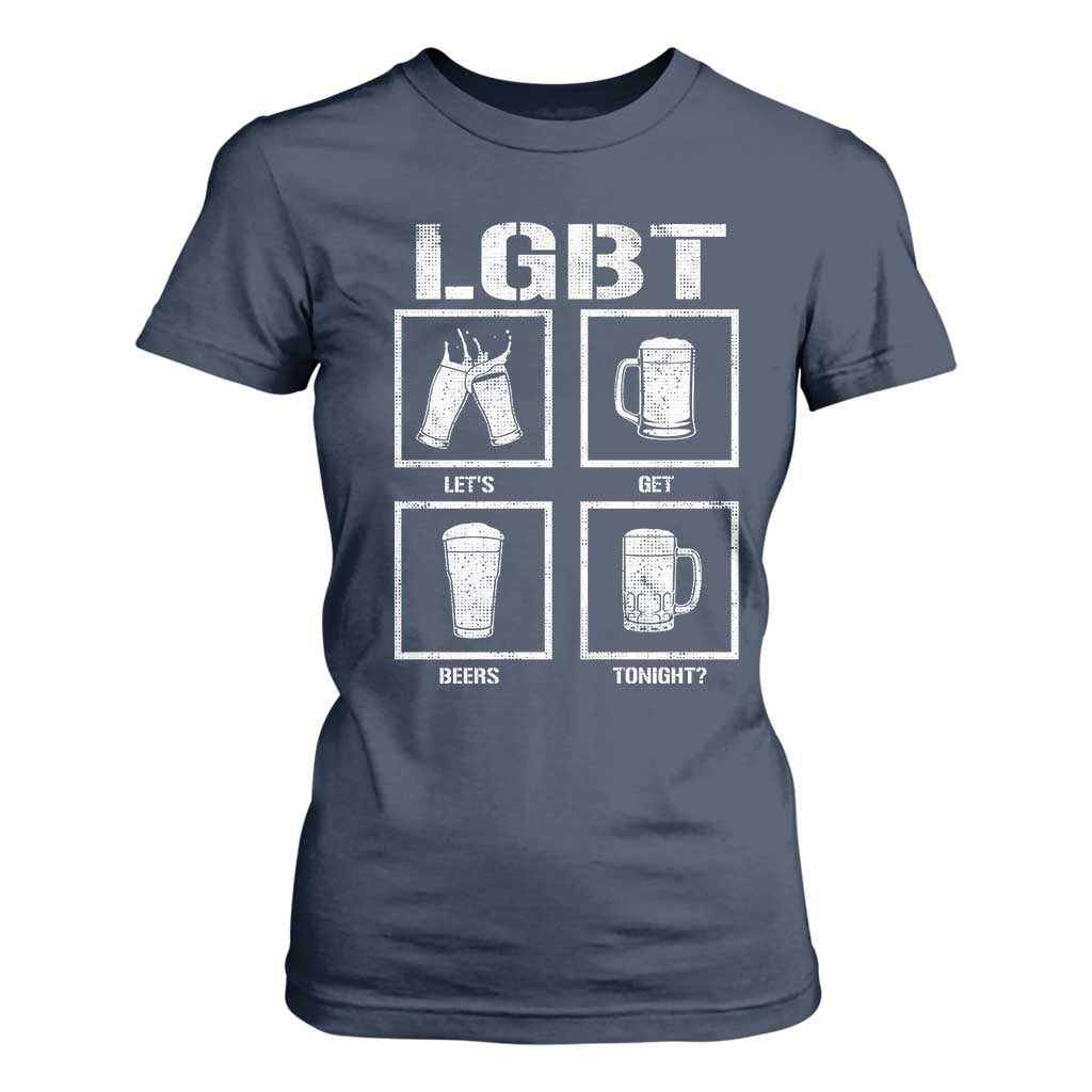 LGBT Let's Get Beers Tonight T Shirt For Women Funny Beer Drinking
