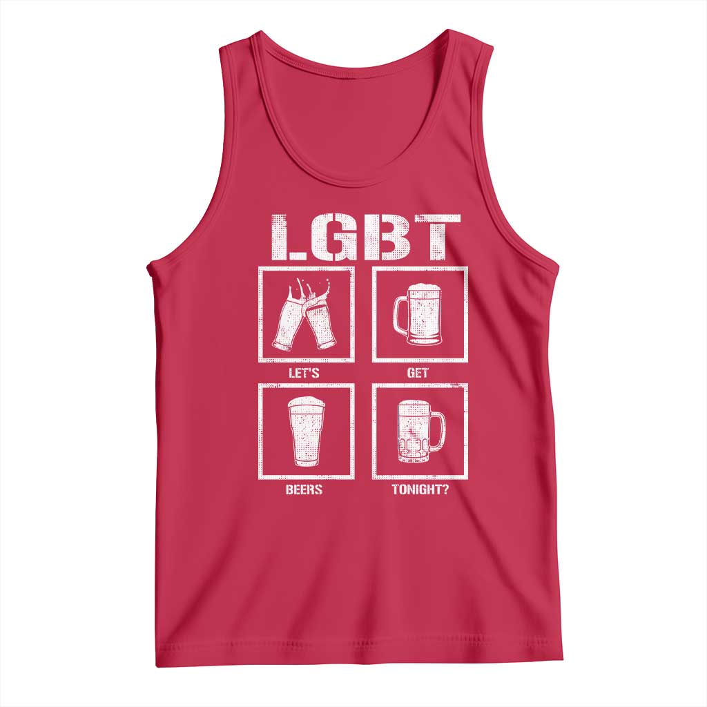LGBT Let's Get Beers Tonight Tank Top Funny Beer Drinking TS12 Red Print Your Wear