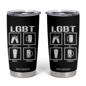 LGBT Let's Get Beers Tonight Tumbler Cup Funny Beer Drinking TS12 Black Print Your Wear