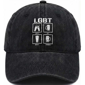 LGBT Let's Get Beers Tonight Washed Cotton Baseball Cap Funny Beer Drinking TS12 Print Your Wear