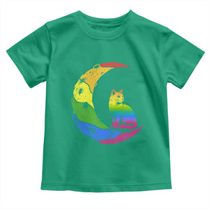 Rainbow Moon Cat Pride Toddler T Shirt LGBT Feline Graphic TS12 Irish Green Print Your Wear