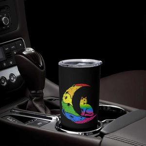 Rainbow Moon Cat Pride Tumbler Cup LGBT Feline Graphic TS12 Print Your Wear