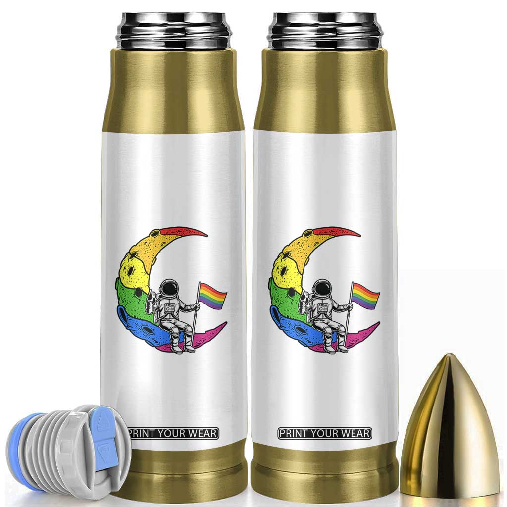 Rainbow Astronaut On The Moon LGBT Bullet Tumbler Spaceman Pride Month TS12 White Print Your Wear