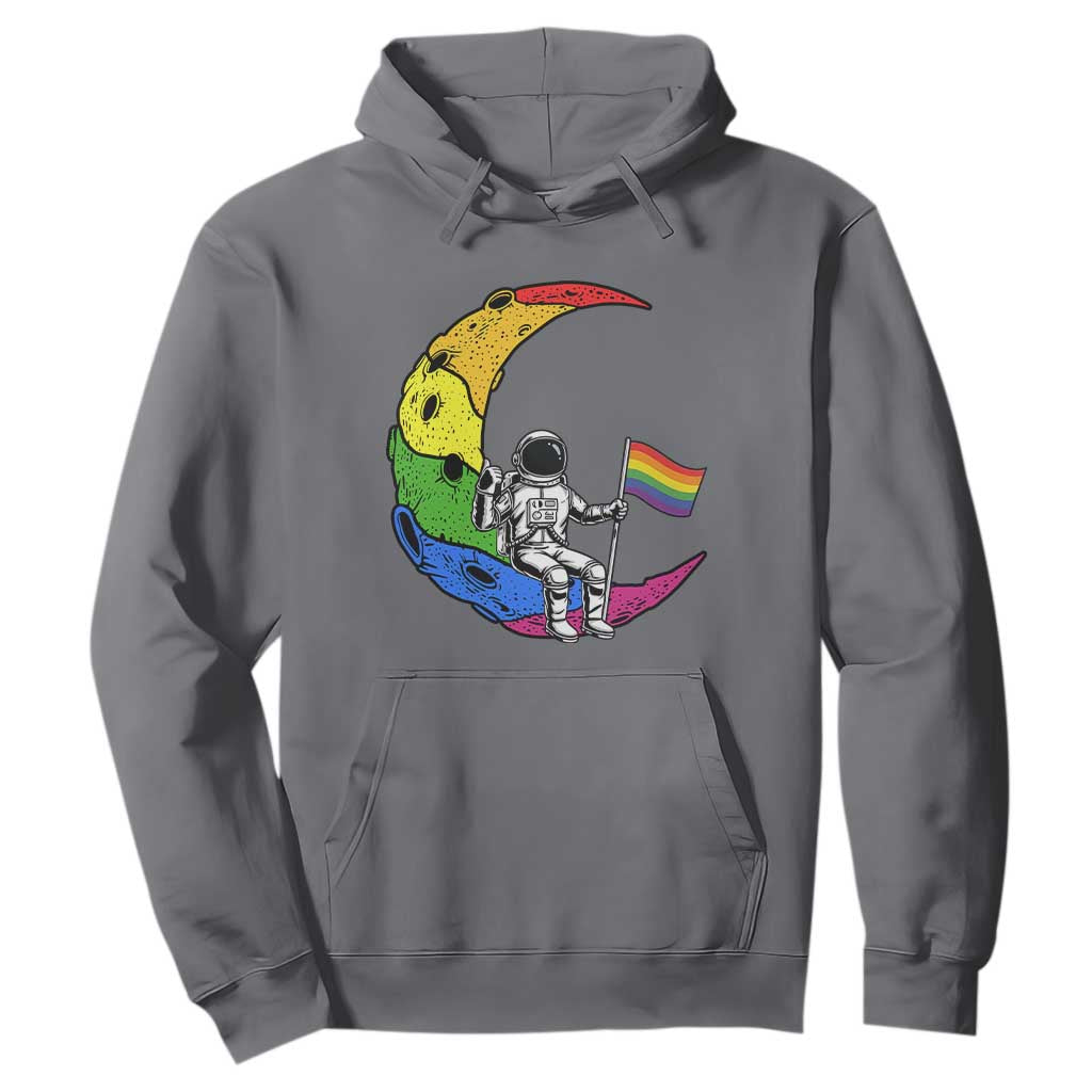 Rainbow Astronaut On The Moon LGBT Hoodie Spaceman Pride Month