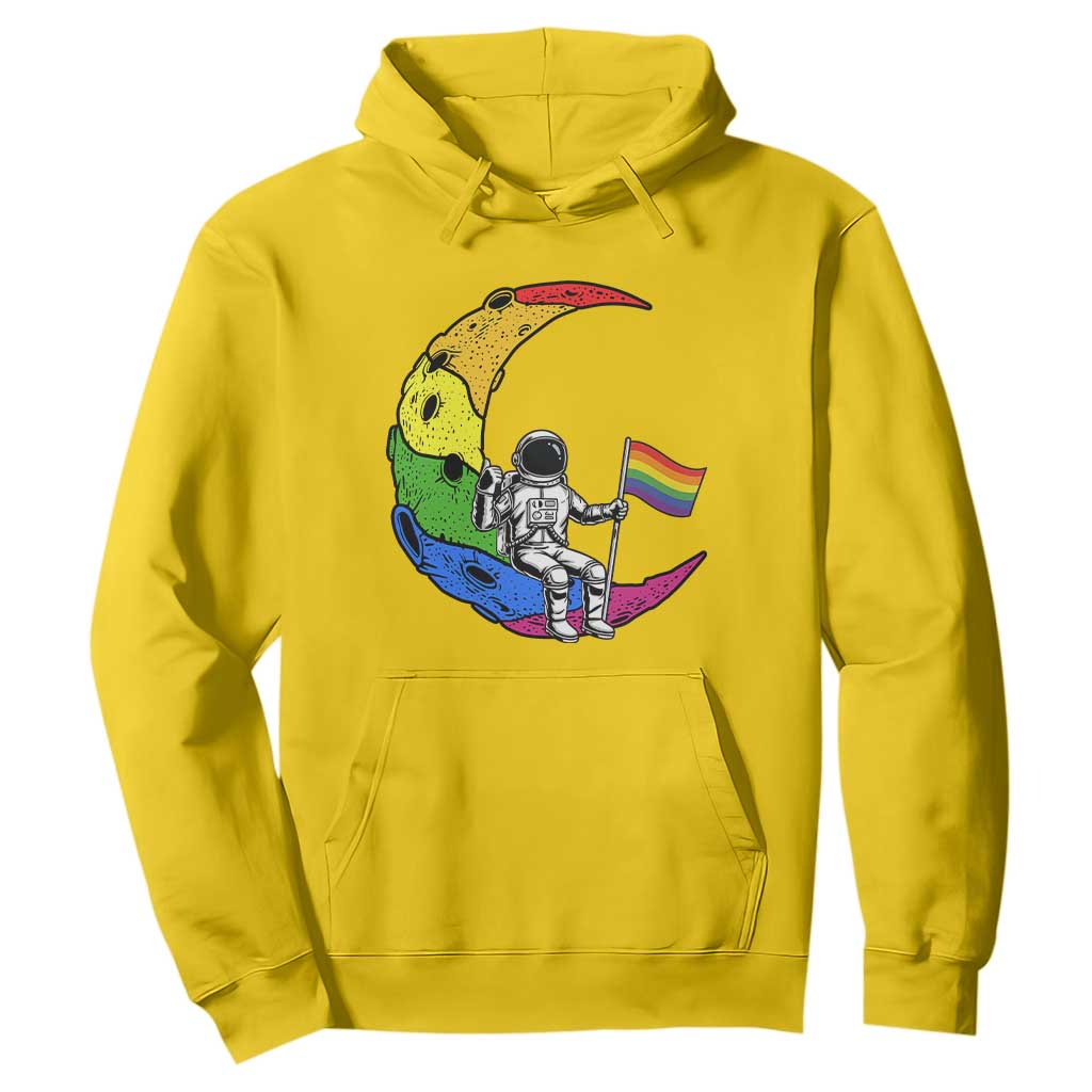 Rainbow Astronaut On The Moon LGBT Hoodie Spaceman Pride Month