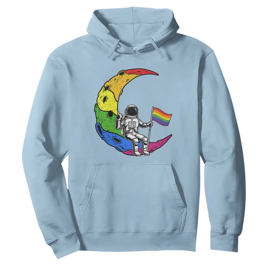 Rainbow Astronaut On The Moon LGBT Hoodie Spaceman Pride Month