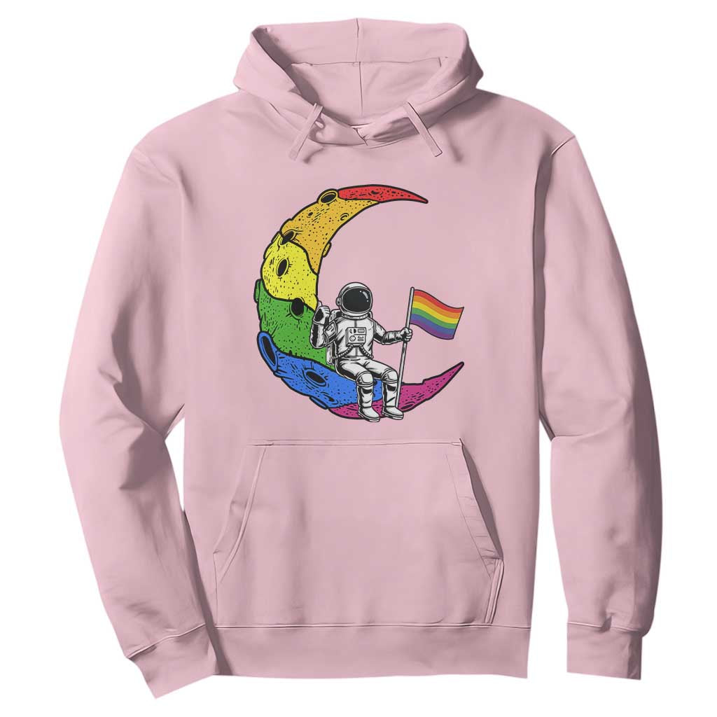 Rainbow Astronaut On The Moon LGBT Hoodie Spaceman Pride Month