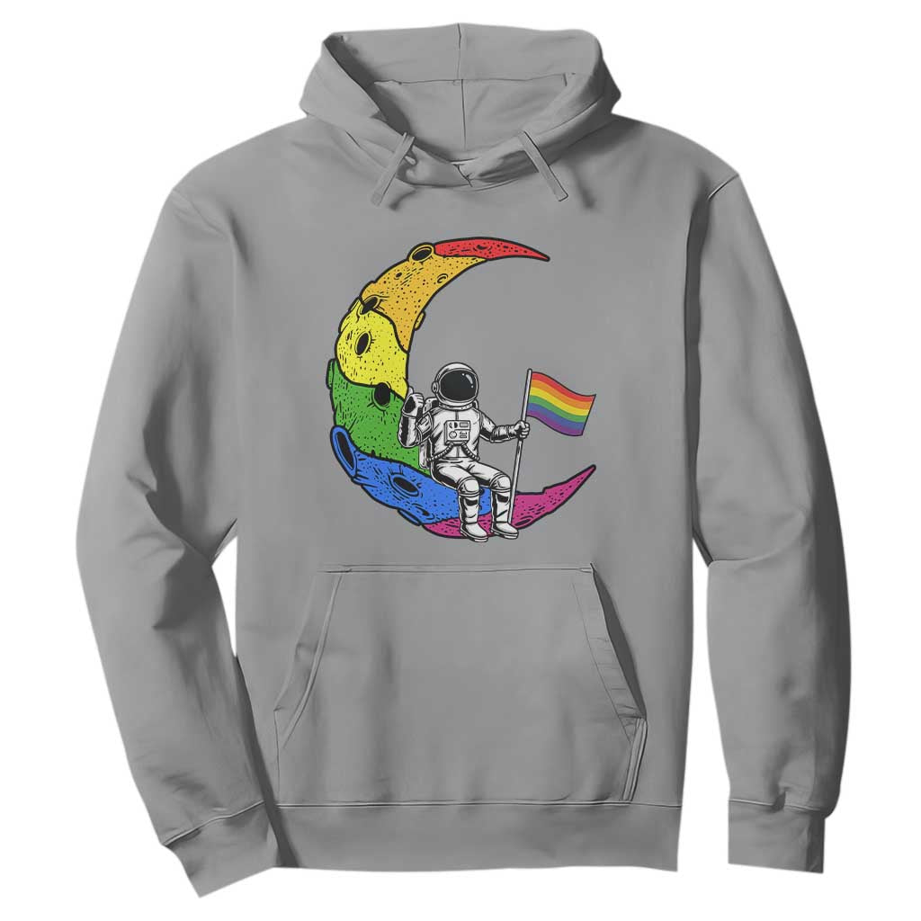 Rainbow Astronaut On The Moon LGBT Hoodie Spaceman Pride Month