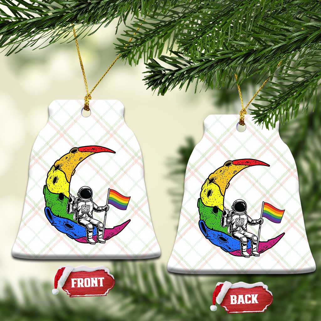 Rainbow Astronaut On The Moon LGBT Ceramic Ornament Spaceman Pride Month TS12 Print Your Wear