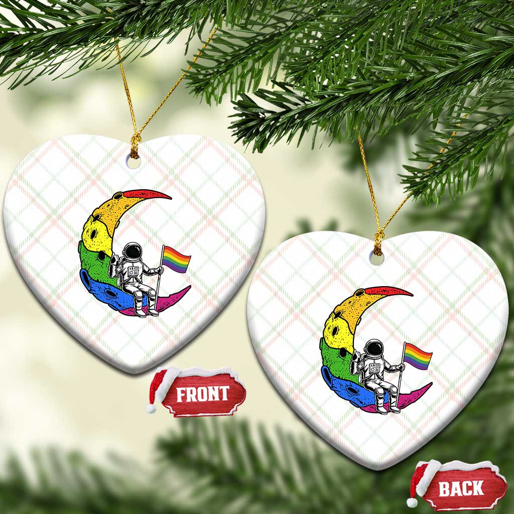 Rainbow Astronaut On The Moon LGBT Ceramic Ornament Spaceman Pride Month TS12 Print Your Wear