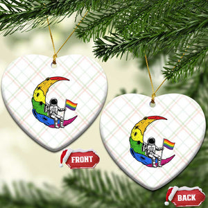 Rainbow Astronaut On The Moon LGBT Ceramic Ornament Spaceman Pride Month TS12 Print Your Wear
