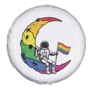 Rainbow Astronaut On The Moon LGBT Spare Tire Cover Spaceman Pride Month TS12 Print Your Wear