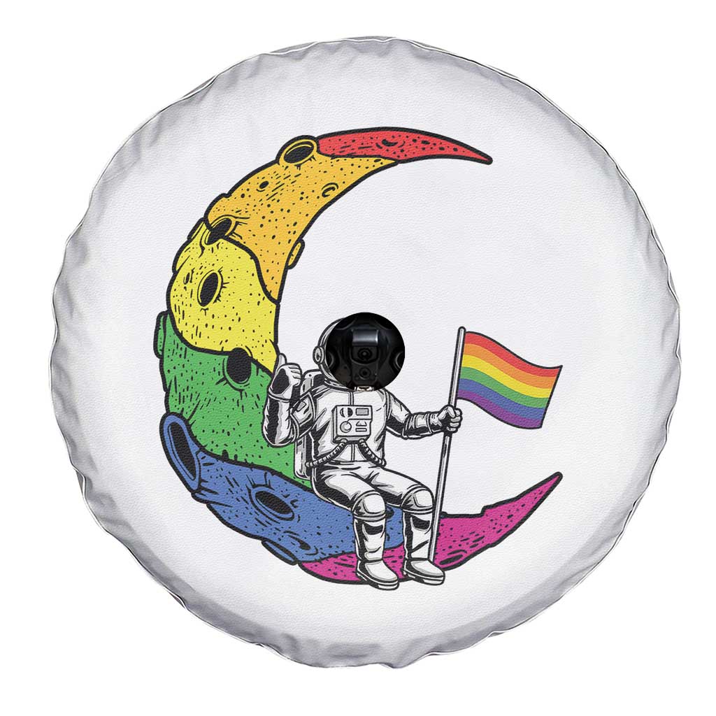 Rainbow Astronaut On The Moon LGBT Spare Tire Cover Spaceman Pride Month TS12 Print Your Wear