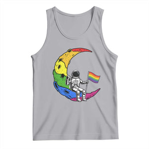 Rainbow Astronaut On The Moon LGBT Tank Top Spaceman Pride Month TS12 Athletic Heather Print Your Wear