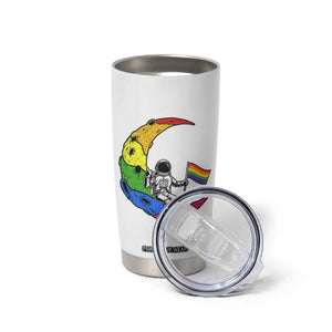Rainbow Astronaut On The Moon LGBT Tumbler Cup Spaceman Pride Month TS12 Print Your Wear